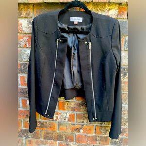Black Calvin Klein Zippered Blazer